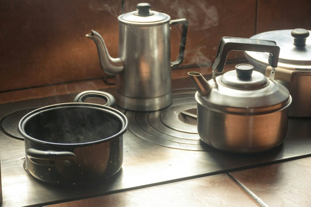 Coffee kettles on the stove