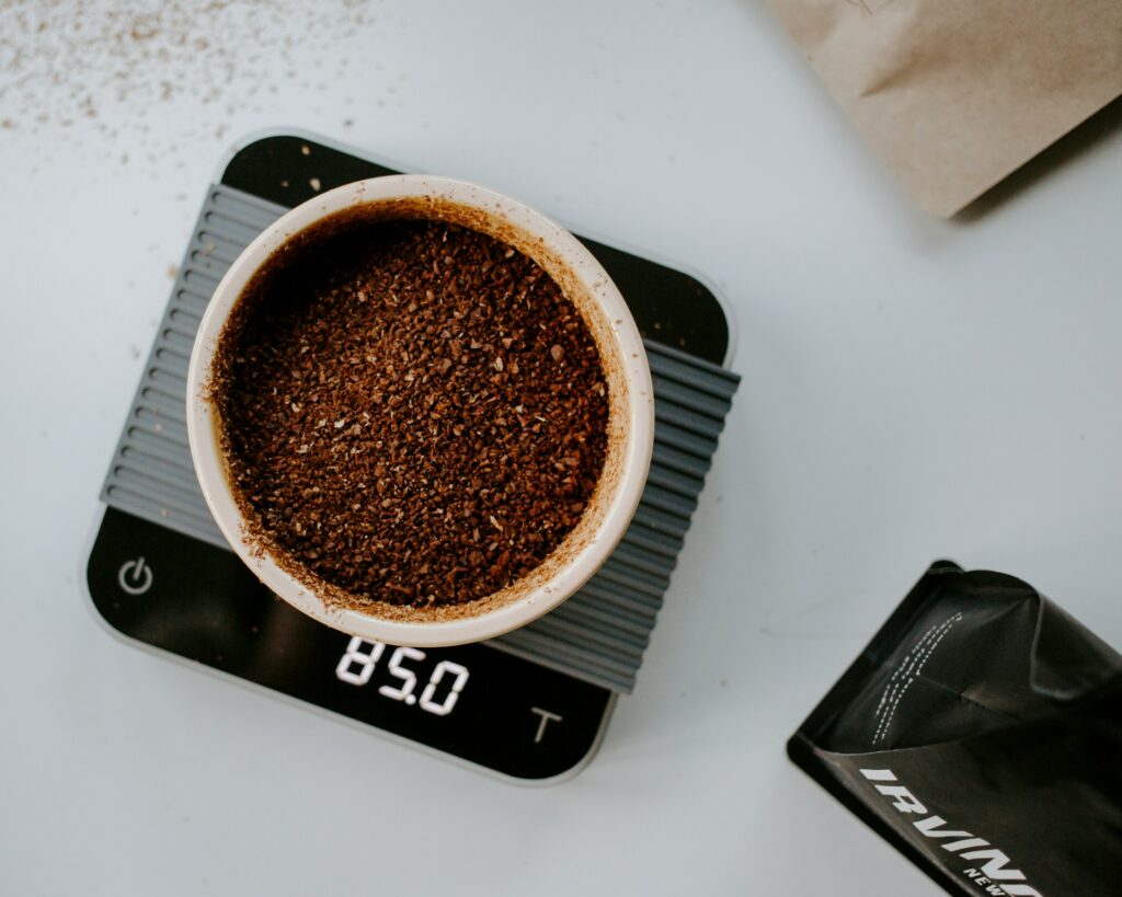 Weighing coffee for a cold brew concentrate ratio