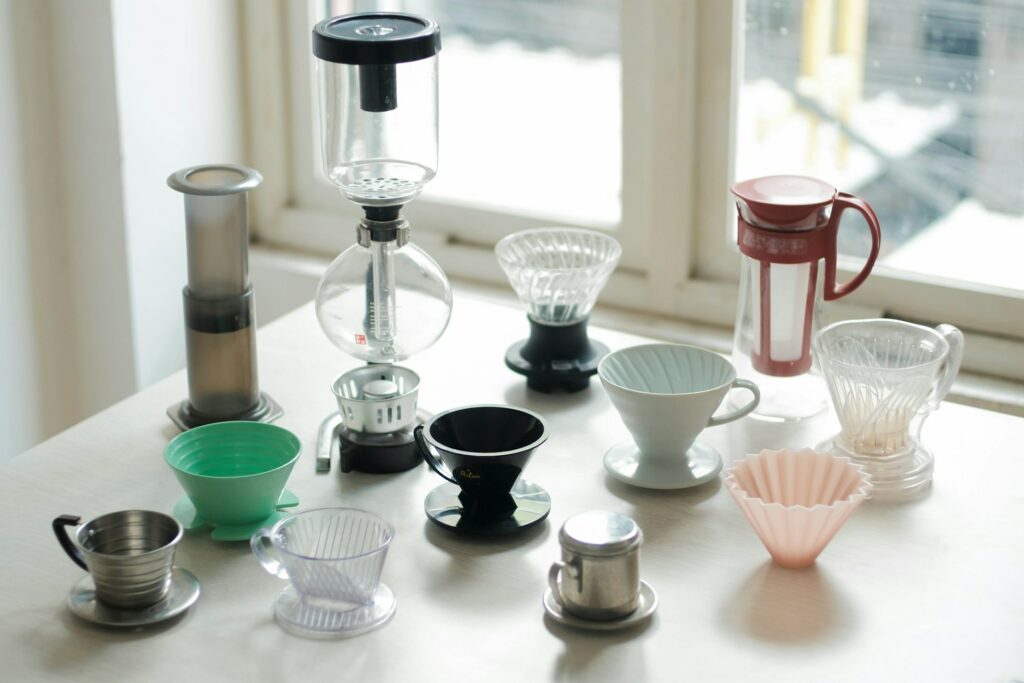 Comparison of different pour over brewing methods