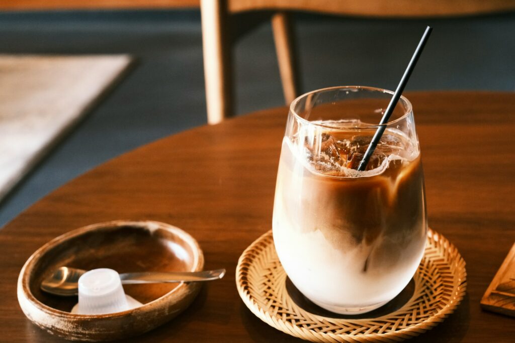 Finished cold brew coffee ready to drink