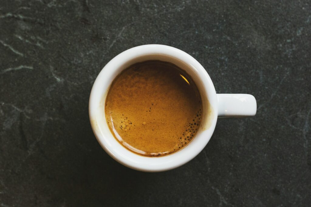 Well-extracted espresso shot with balanced crema