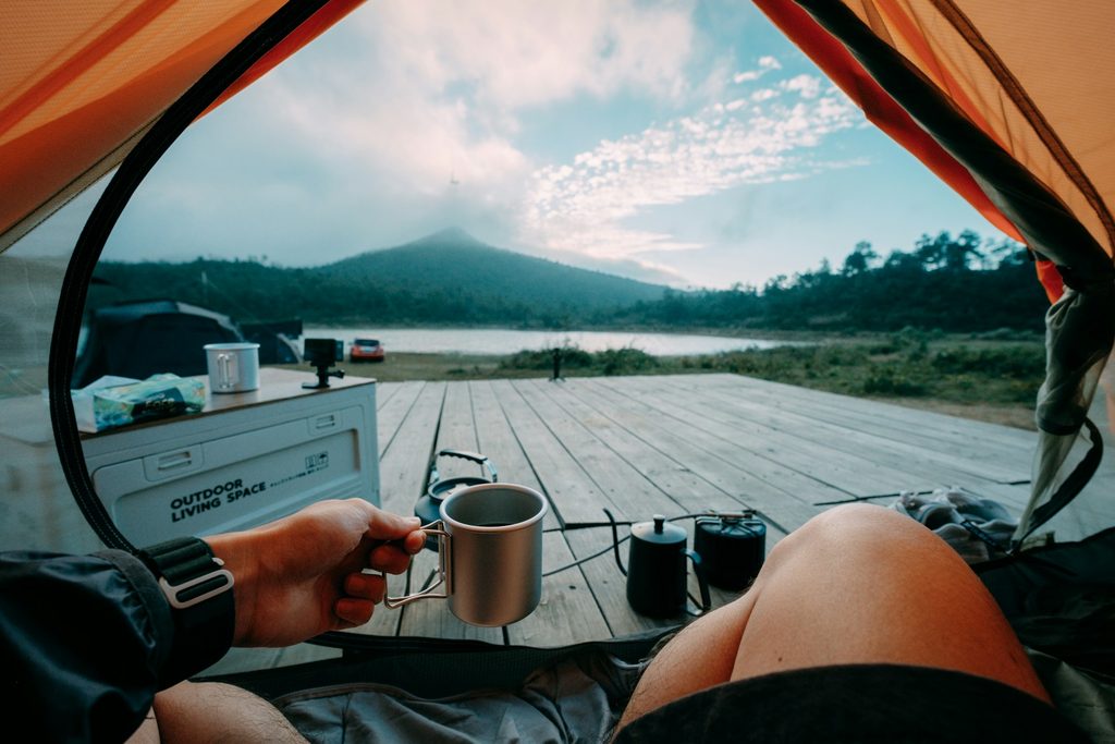 Making coffee for a perfect outdoor morning.