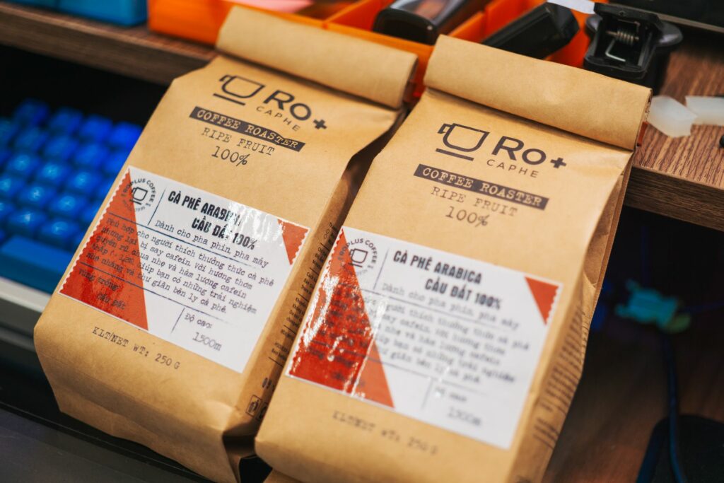 Coffee bag showing roast date for freshness tracking